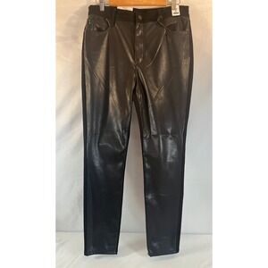 Judy Blue Faux Leather Front Stretch Denim back High  Waist Skinny  Blk Sz 13/31